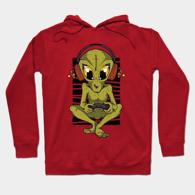 The green  Alien Gamer Hoodie by FelippaFelder